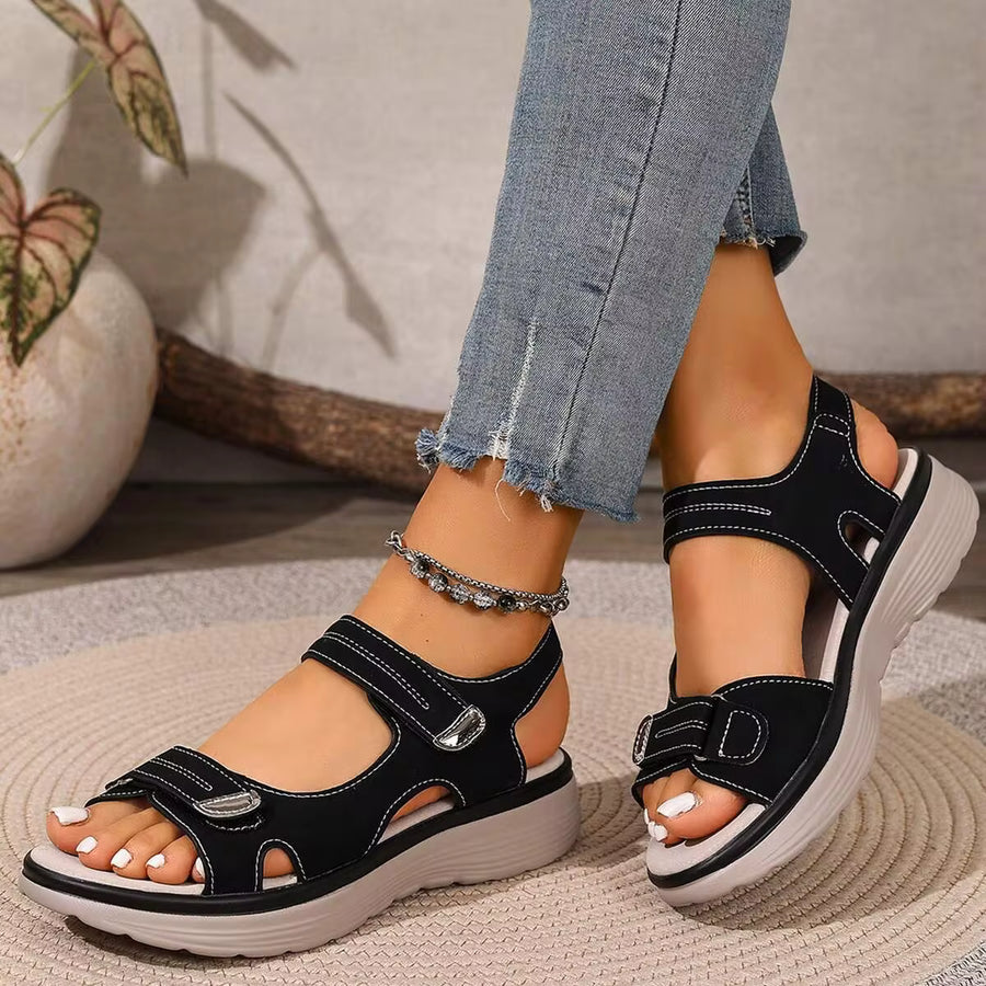 Beach Walking Travel Platform Sandals Womens Comfortable Sandals Slide Sport Sandals Comfy Open Toe Casual Flats Shoes Summer Outdoor